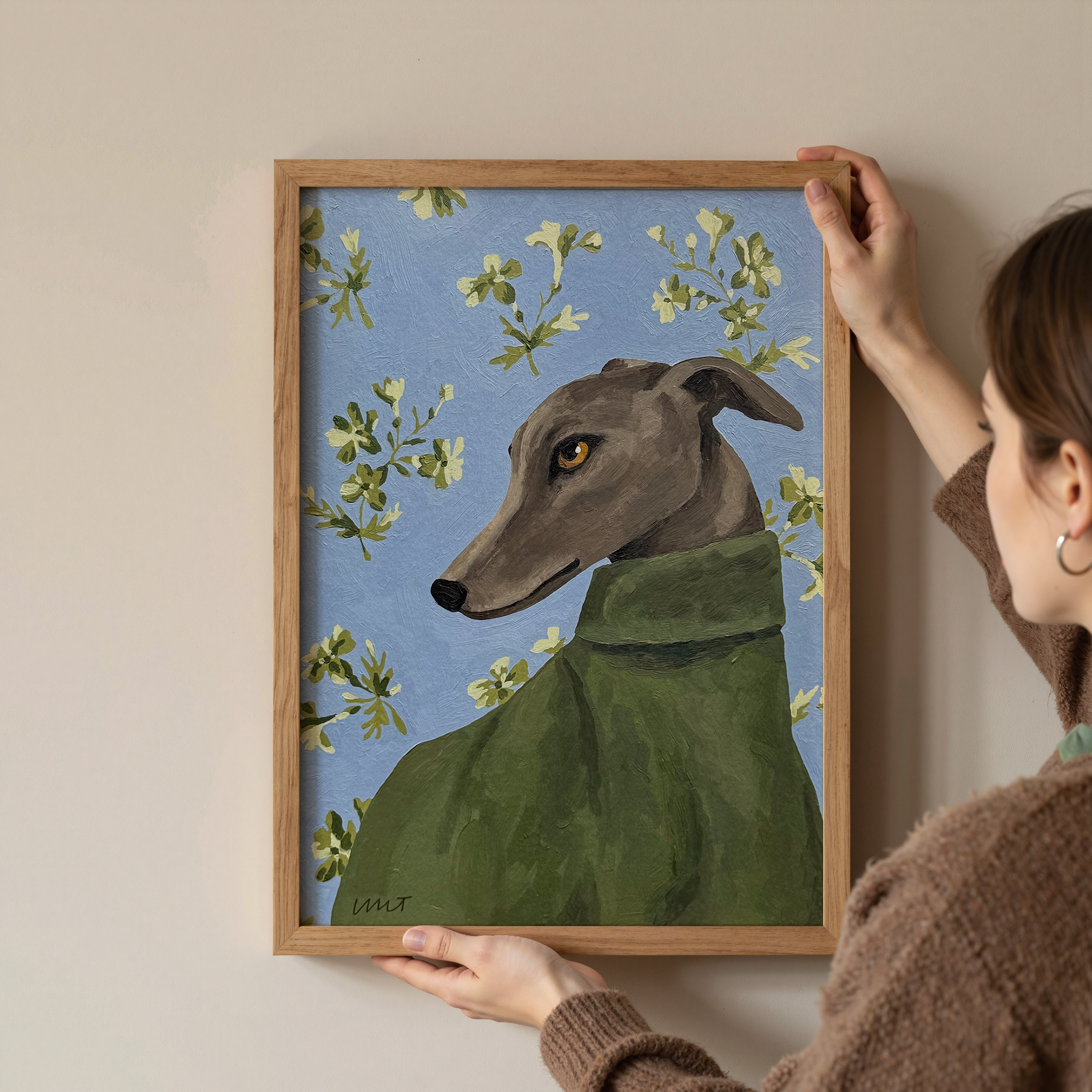 'Winter Greyhound' Original Oil Painting