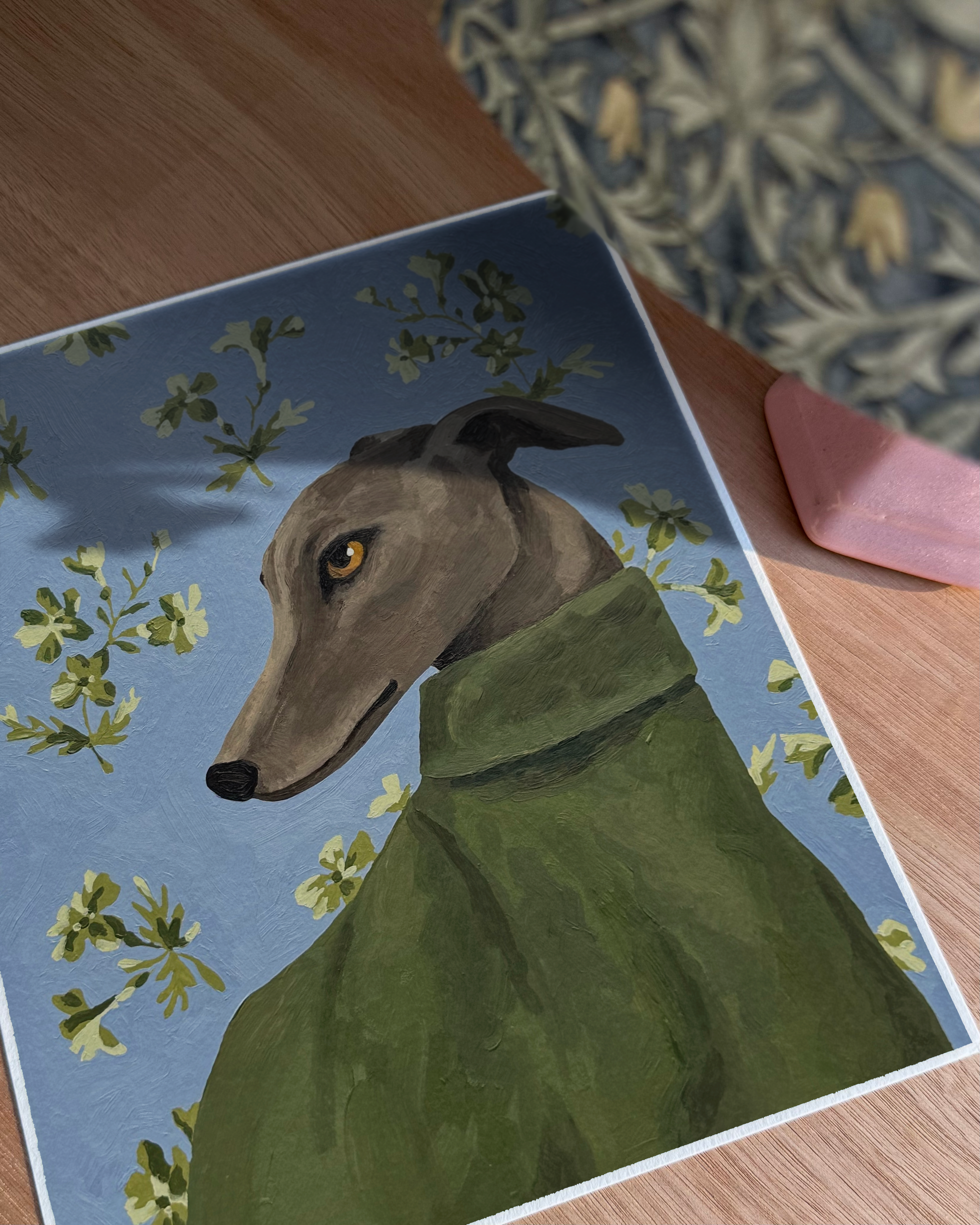 'Winter Greyhound' Original Oil Painting