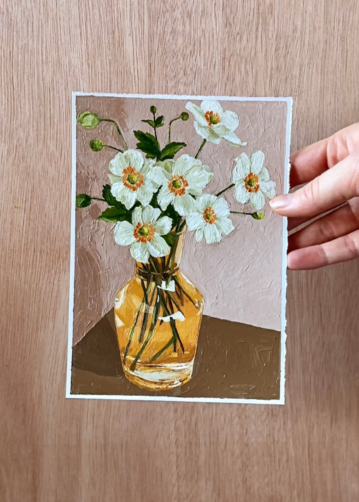 Anemones in Yellow Vase