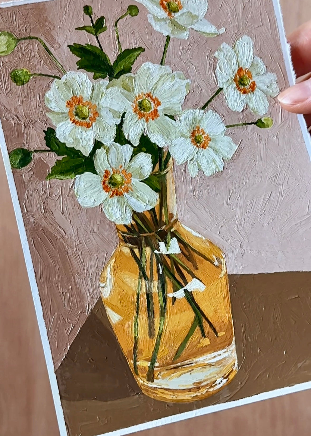 Anemones in Yellow Vase