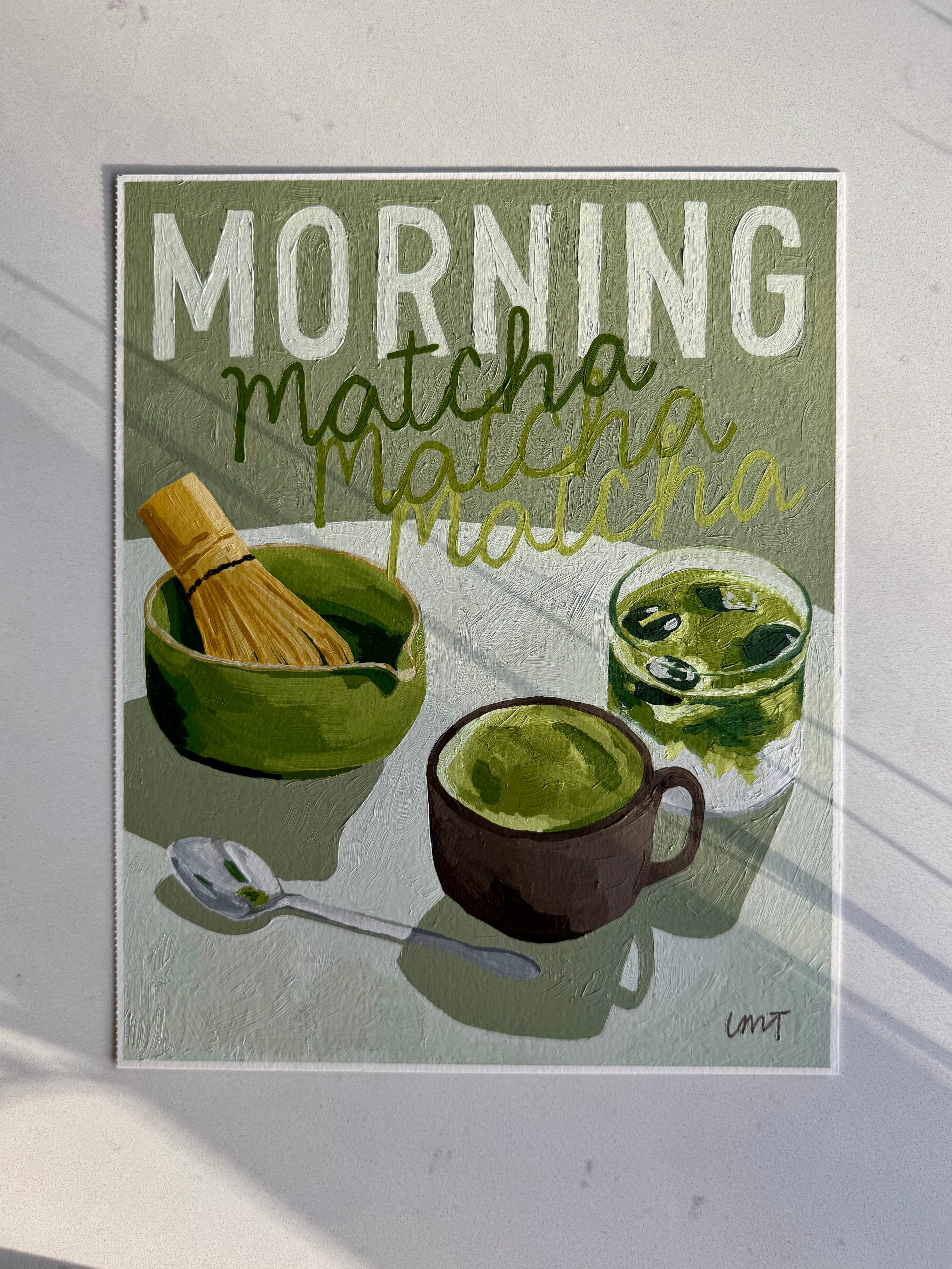 'Morning Matcha' Original Oil Painting