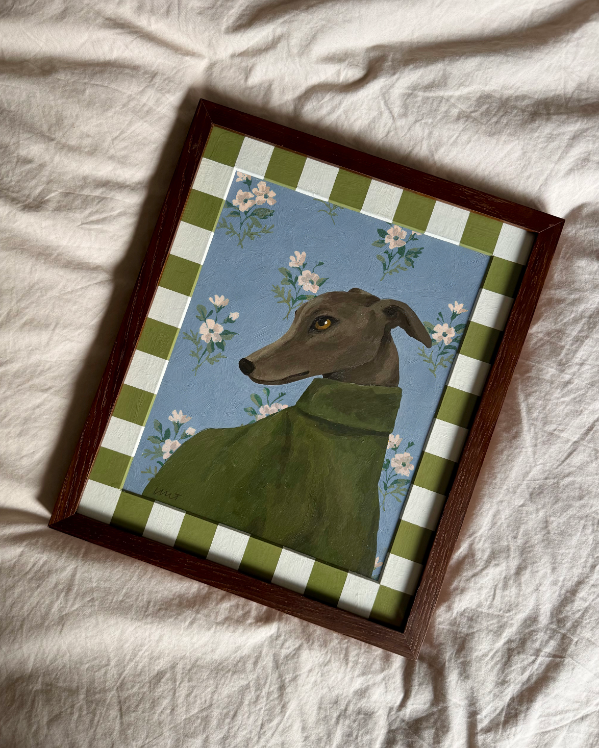 Custom Pet Portrait with Floral Background