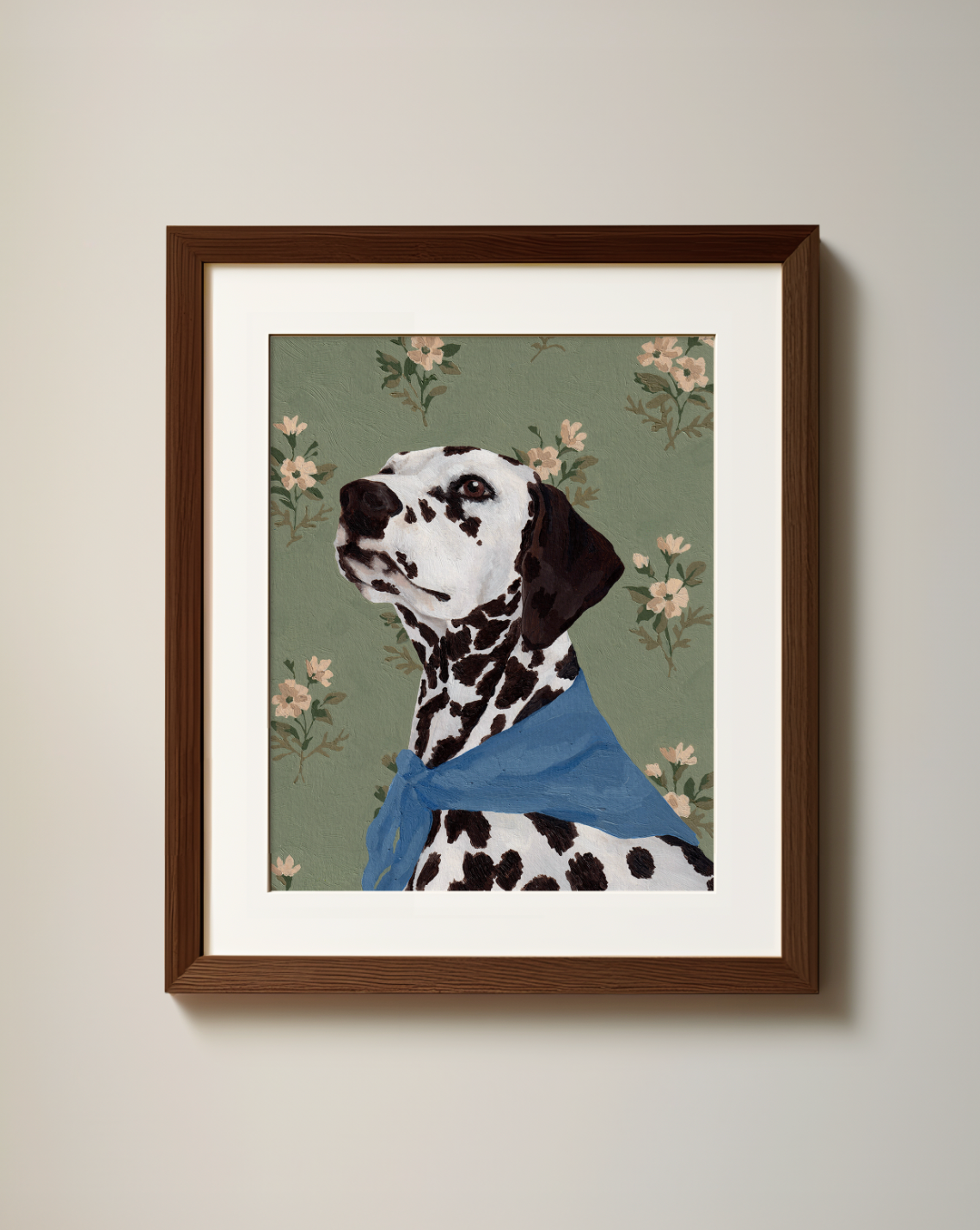 Custom Pet Portrait with Floral Background