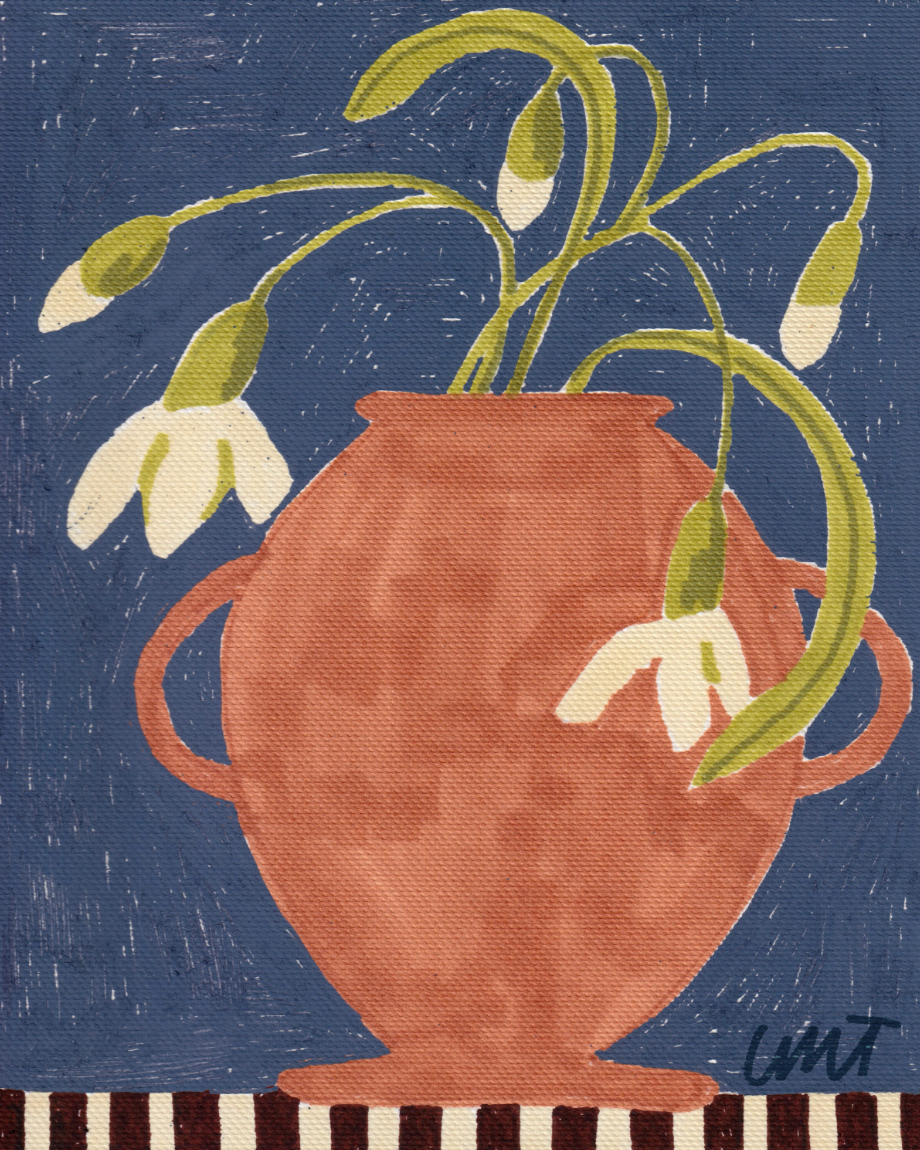 'Midnight Snowdrops' Print