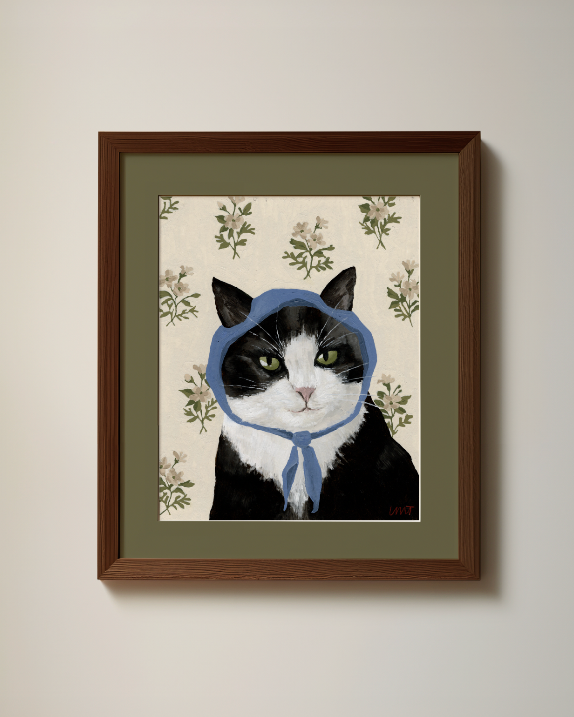 Custom Pet Portrait with Floral Background