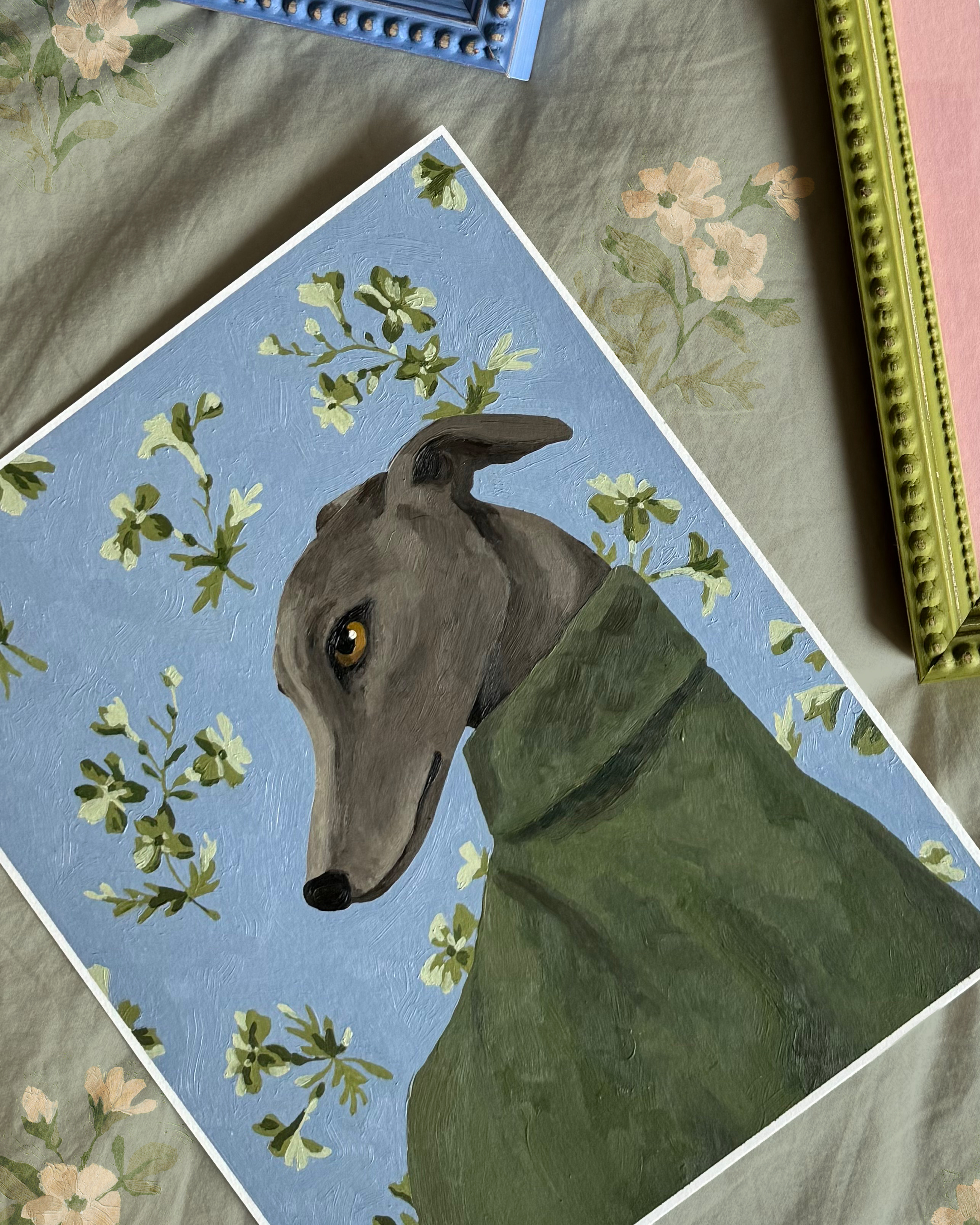 'Winter Greyhound' Original Oil Painting