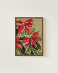 'Poinsettia' Original Oil Pastel Painting